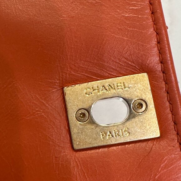 Chanel Small Coco Top Handle Chevron Quilted Flap Calfskin Red Orange/Gold Hrdwr - Picture 10 of 15